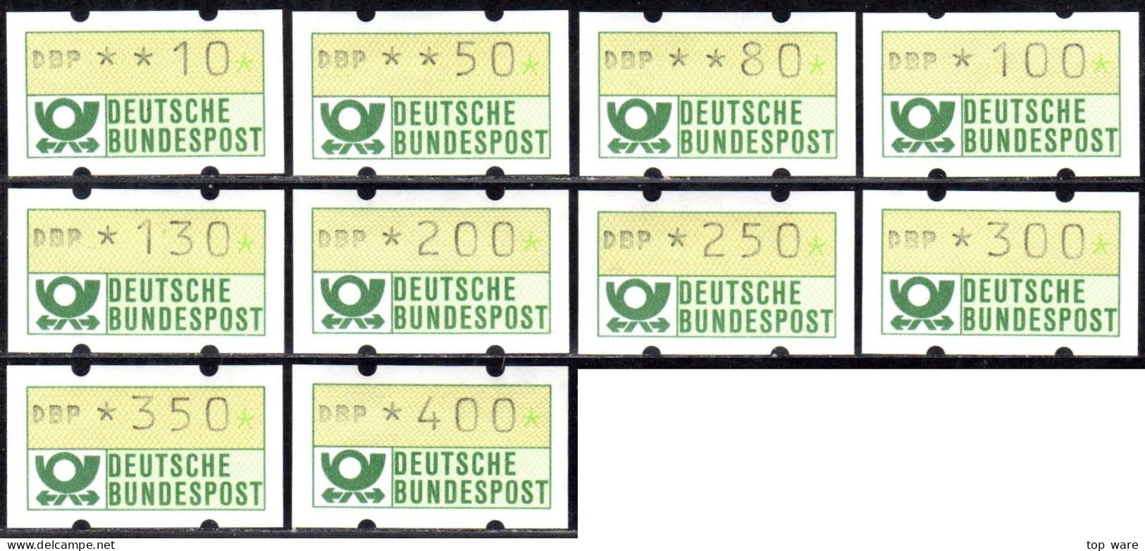 Deutschland Bund ATM 1.2 Hv Weißer Gummi Tastensatz TS7 10-400Pf. Postfrisch, Nagler Automatenmarken - Timbres De Distributeurs [ATM]