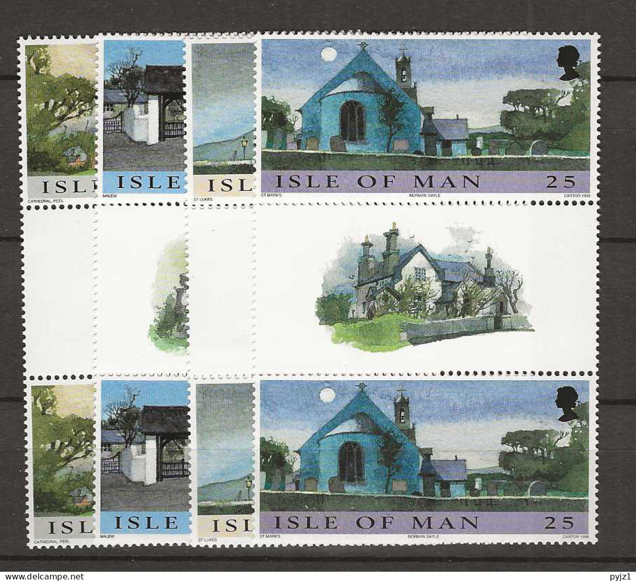 1999 MNH Isle Of Man Mi 831-34 Gutter Pairs Postfris** - Isle Of Man