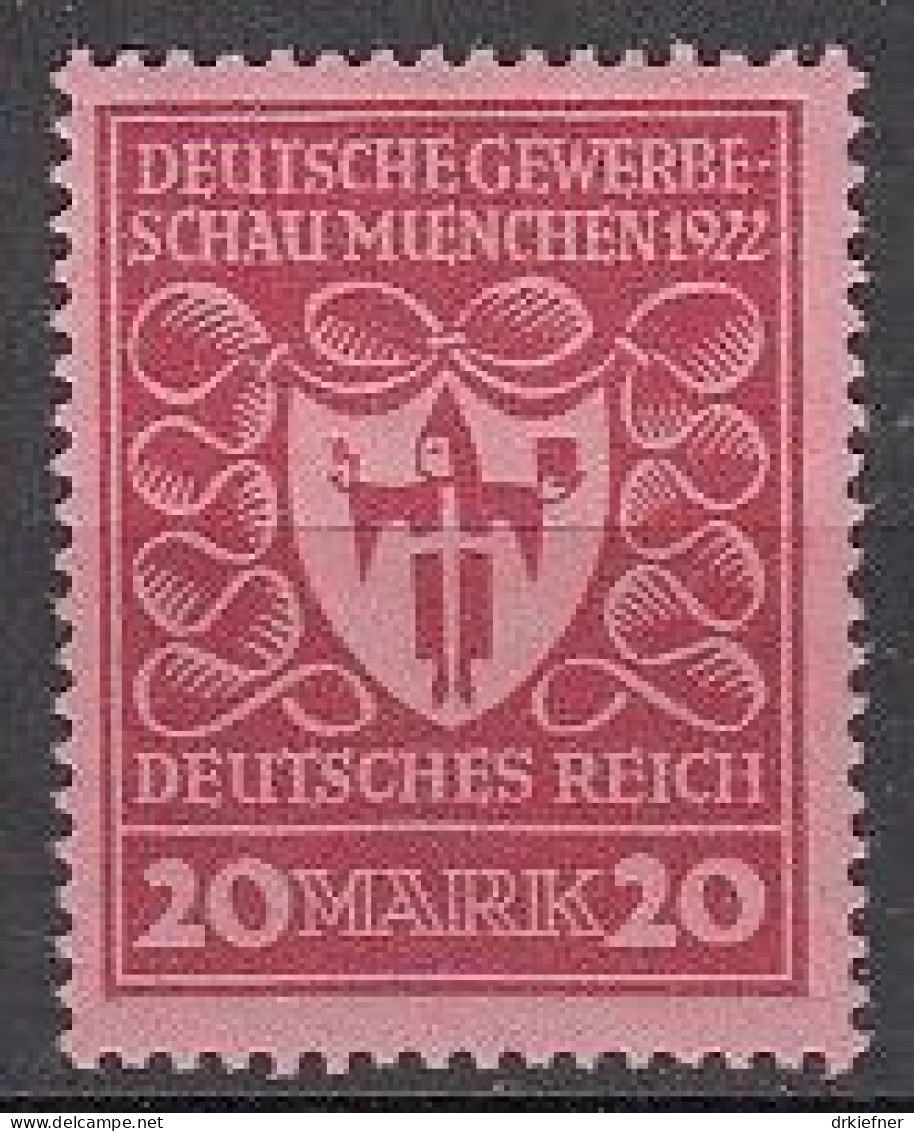 DR  204 B, Postfrisch **, Gewerbeschau, 1922 - Unused Stamps