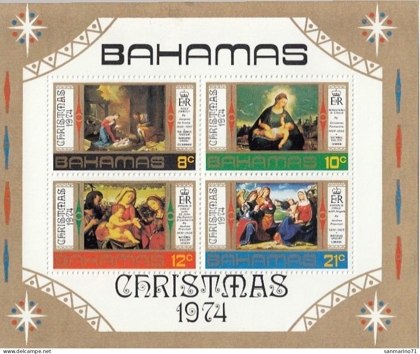 BAHAMAS Block 12,unused,Christmas 1972 (**) - Bahamas (1973-...)