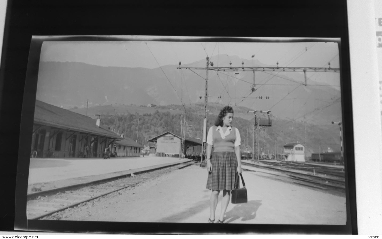 Négatif Film Snapshot -  GARE  CHEMIN DE FER  Train Railway Station,  A Identifier - Glasdias