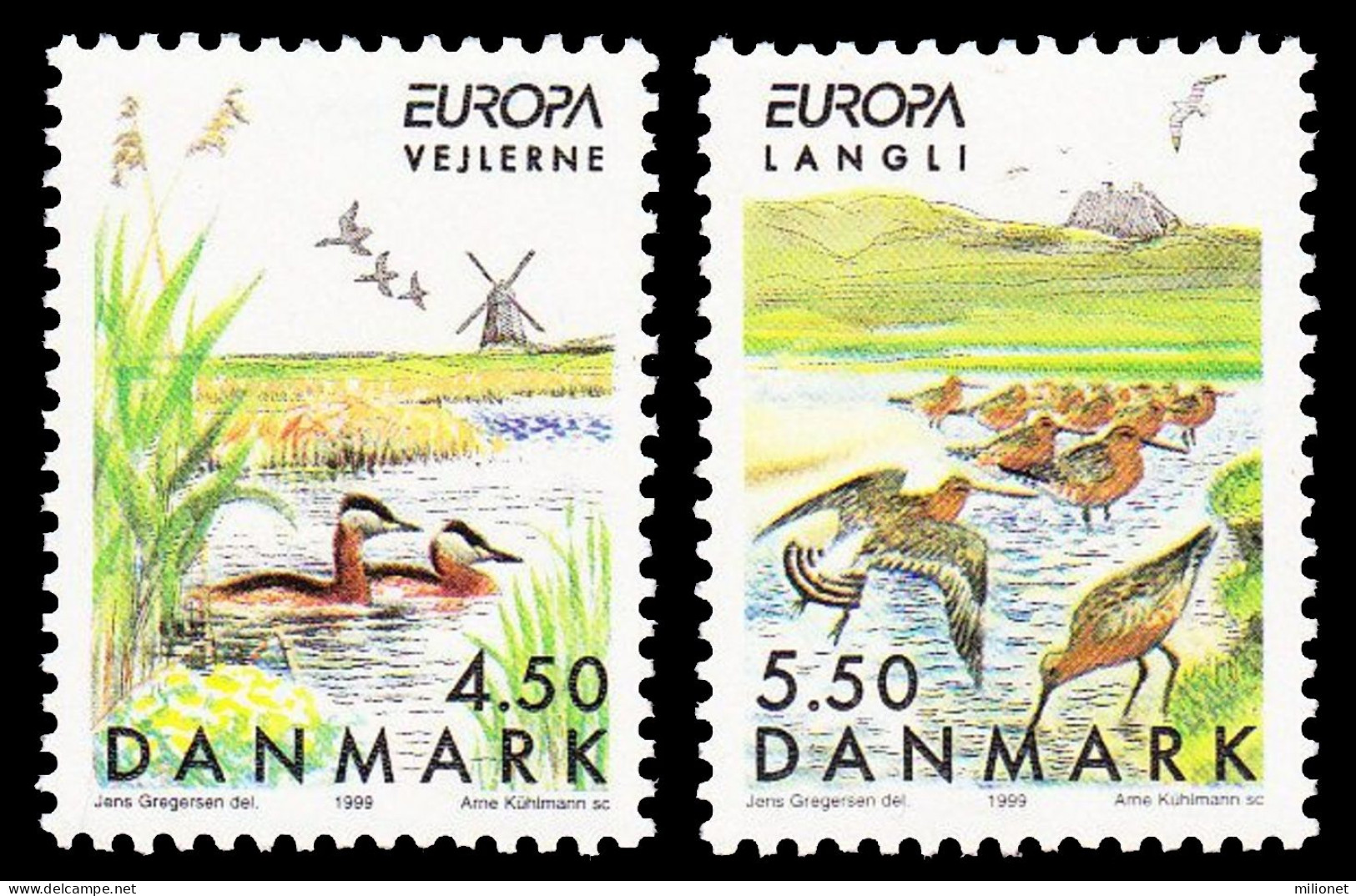 SALE!!! DINAMARCA DENMARK DANEMARK DÄNEMARK 1999 EUROPA CEPT National Reserves & Parks 2 Stamps Set MNH ** - 1999