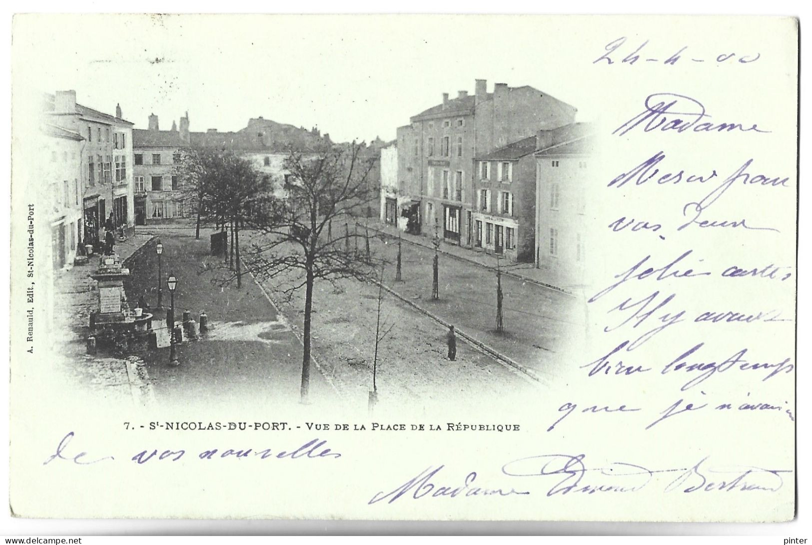 SAINT NICOLAS DU PORT - Vue De La Place De La République - Carte Voyagée En 1900 - Saint Nicolas De Port
