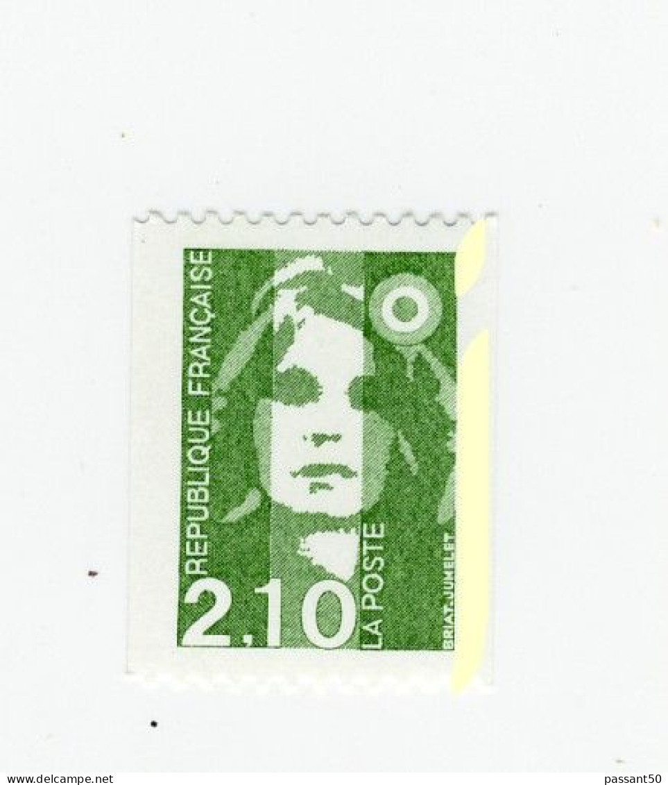 Briat 2fr10 Vert De Roulette YT 2627b Avec Phospho à Cheval. Pas Courant, Voir Le Scan. Cote YT : 4 €. - Unused Stamps