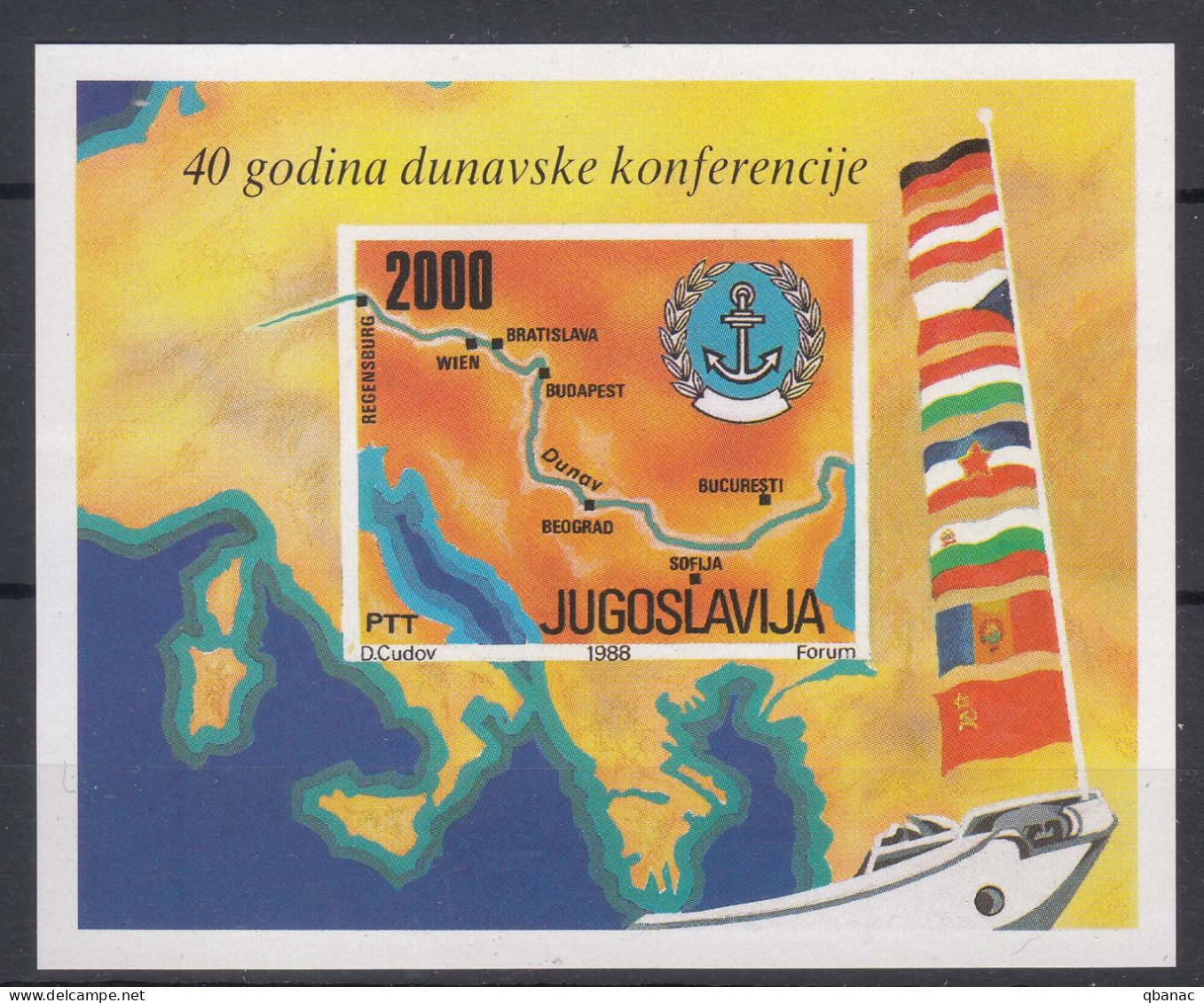 Yugoslavia 1988 Mi#Block 33 Mint Never Hinged - Unused Stamps