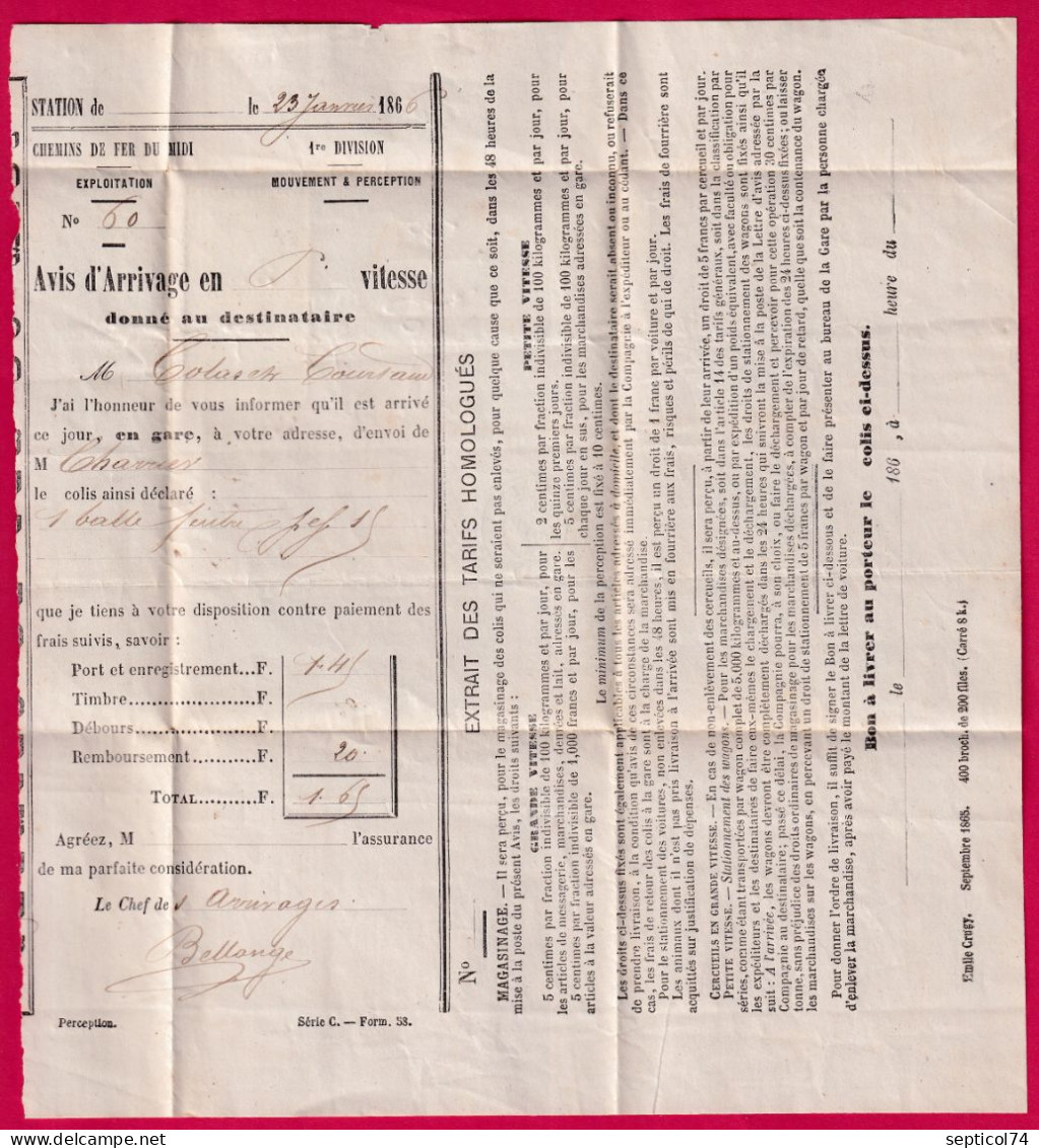 N°21 PAIRE GC 2226 PIQUAGE A CHEVAL MARMANDE LOT ET GARONNE  POUR CASTELJALLOUX FORMULAIRE GARE LETTRE - 1849-1876: Période Classique