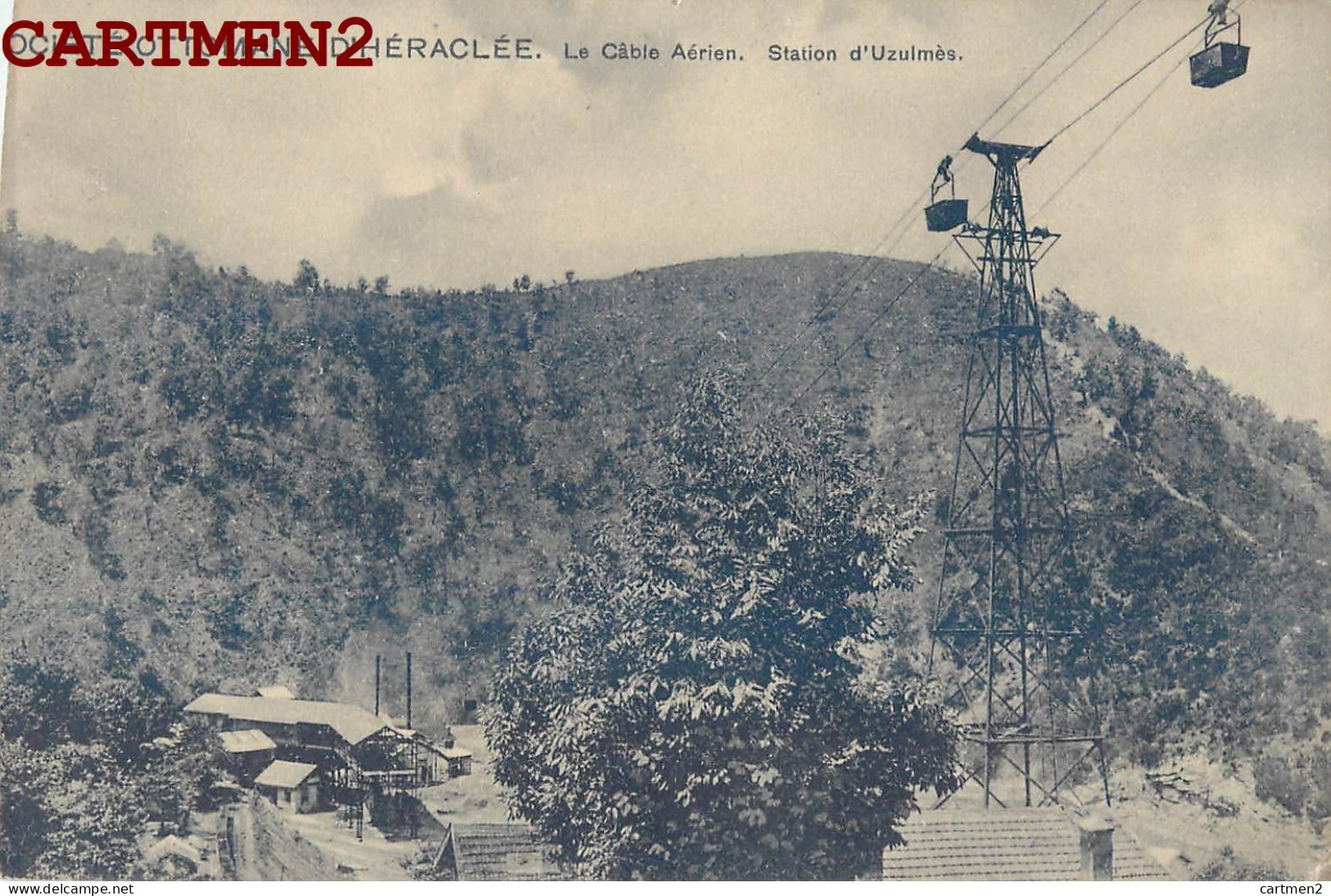 SOCIETE OTTOMANE D'HERACLEE LE CABLE AERIEN STATION D'UZULMES " MANQUE SUR LES COTES " TURQUIE TURKEY - Turquie