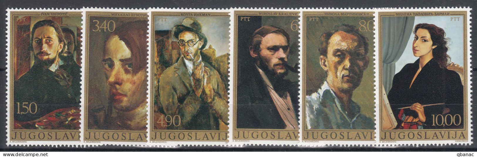 Yugoslavia Republic 1977 Art Paintings Mi#1708-1713 Mint Never Hinged - Unused Stamps