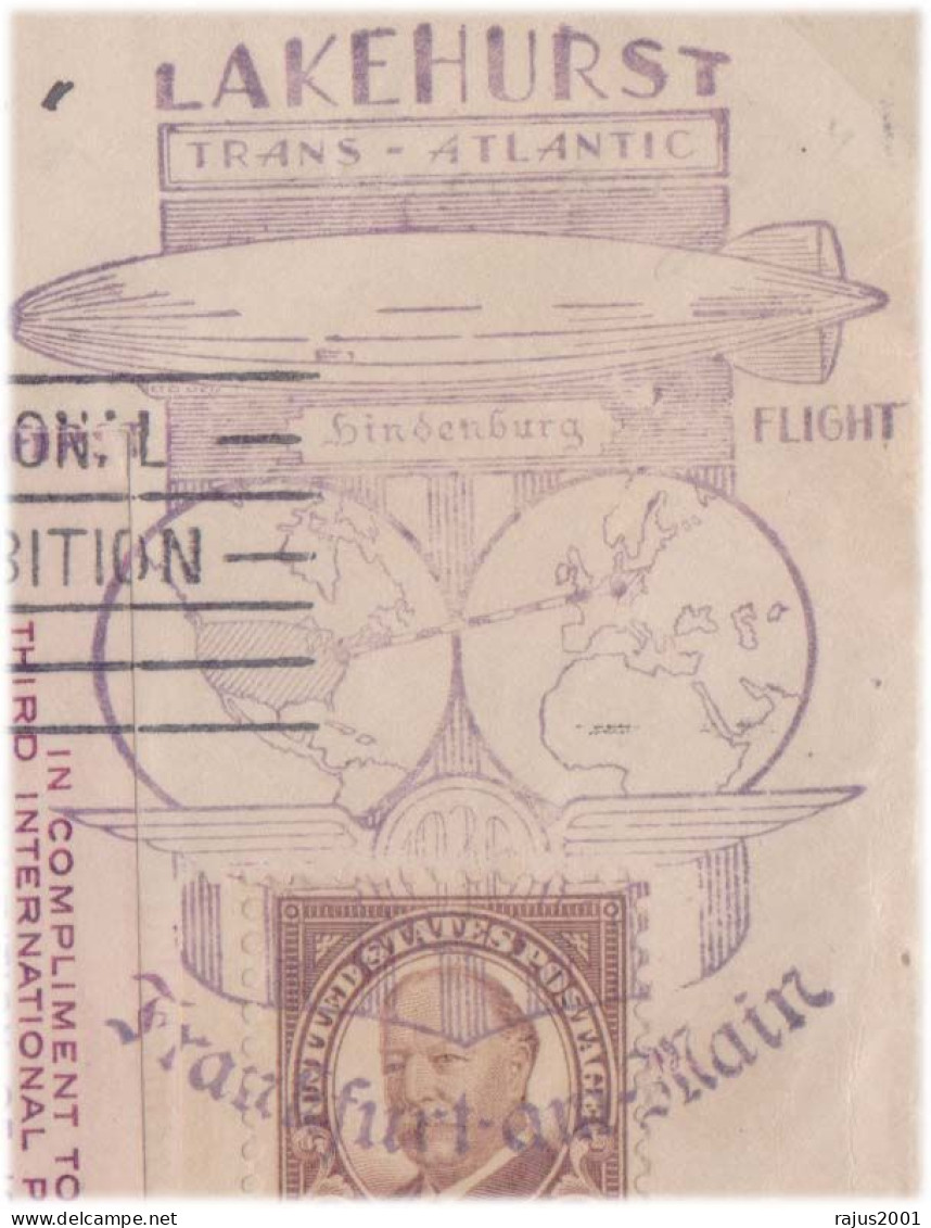 LZ 129 Hindenburg Zeppelin Special Flight Cover Issued By Masonic Club Grand Lodge Of Free & Accepted Masons 1936 USA - Zeppelins
