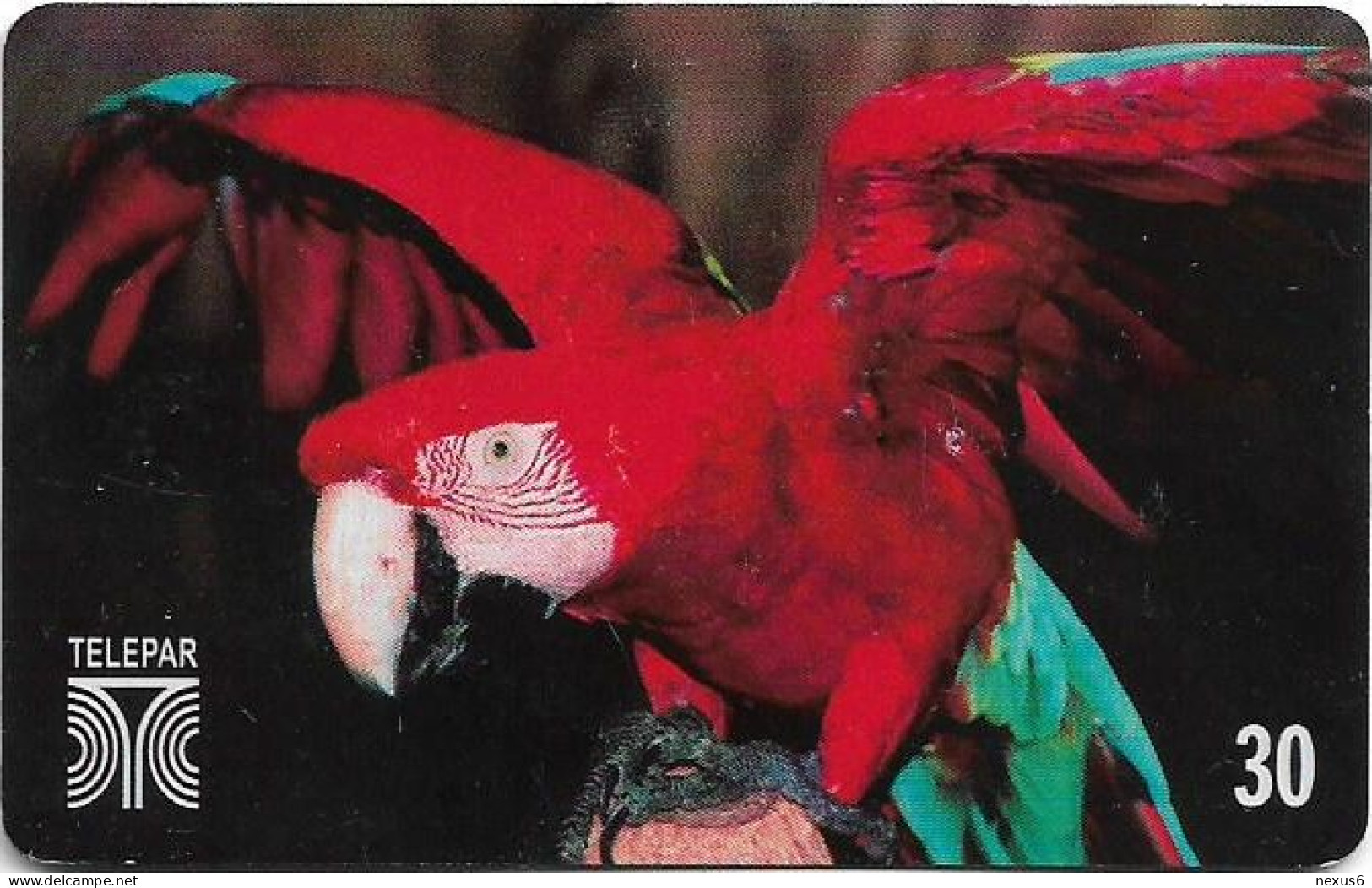 Brazil - Telepar (Inductive) - Parrots 04/14, Arara-Vermelha, 09.1999, 30U, 10.000ex, Used - Brazil
