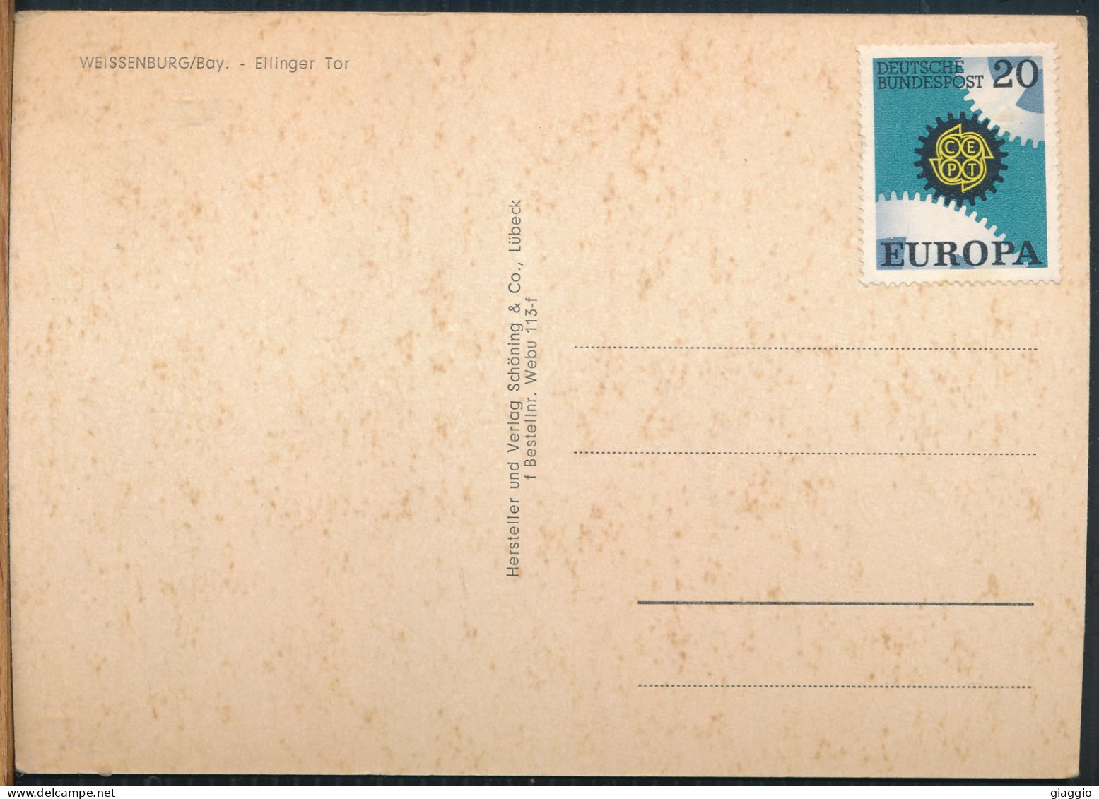 °°° 31086 - GERMANY - WEISSENBURG - ELLINGER TOR -  With Stamps °°° - Weissenburg