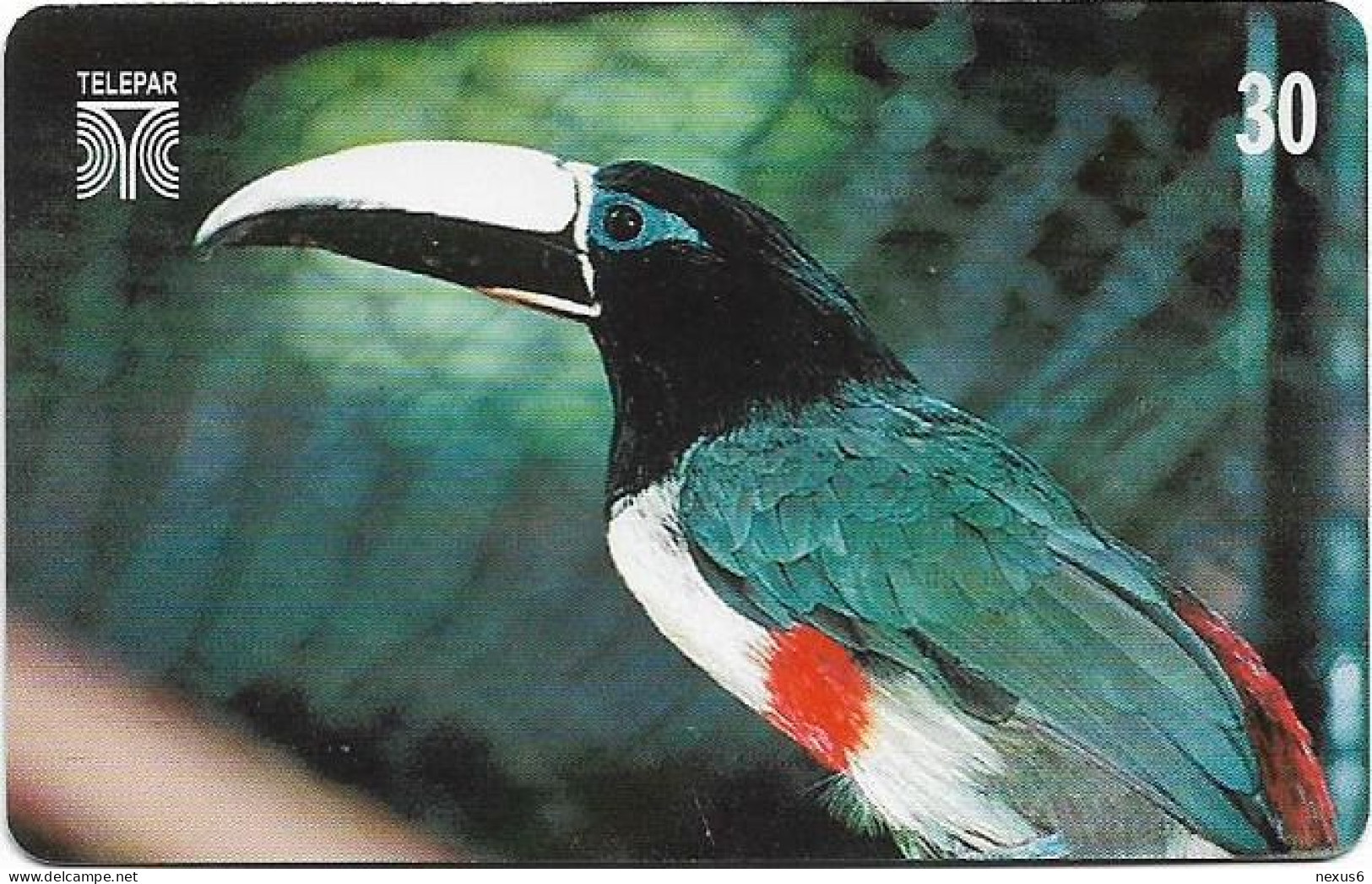 Brazil - Telepar (Inductive) - Parrots 13/14, Araçai Do Bico Branco, 12.1999, 30U, 10.000ex, Used - Brésil
