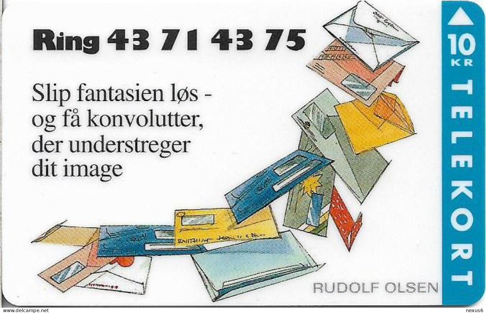 Denmark - KTAS - Rudolf Olsen Envelope Factory - TDKP111 - 10.1994, 2.000ex, 10kr, Used - Denmark