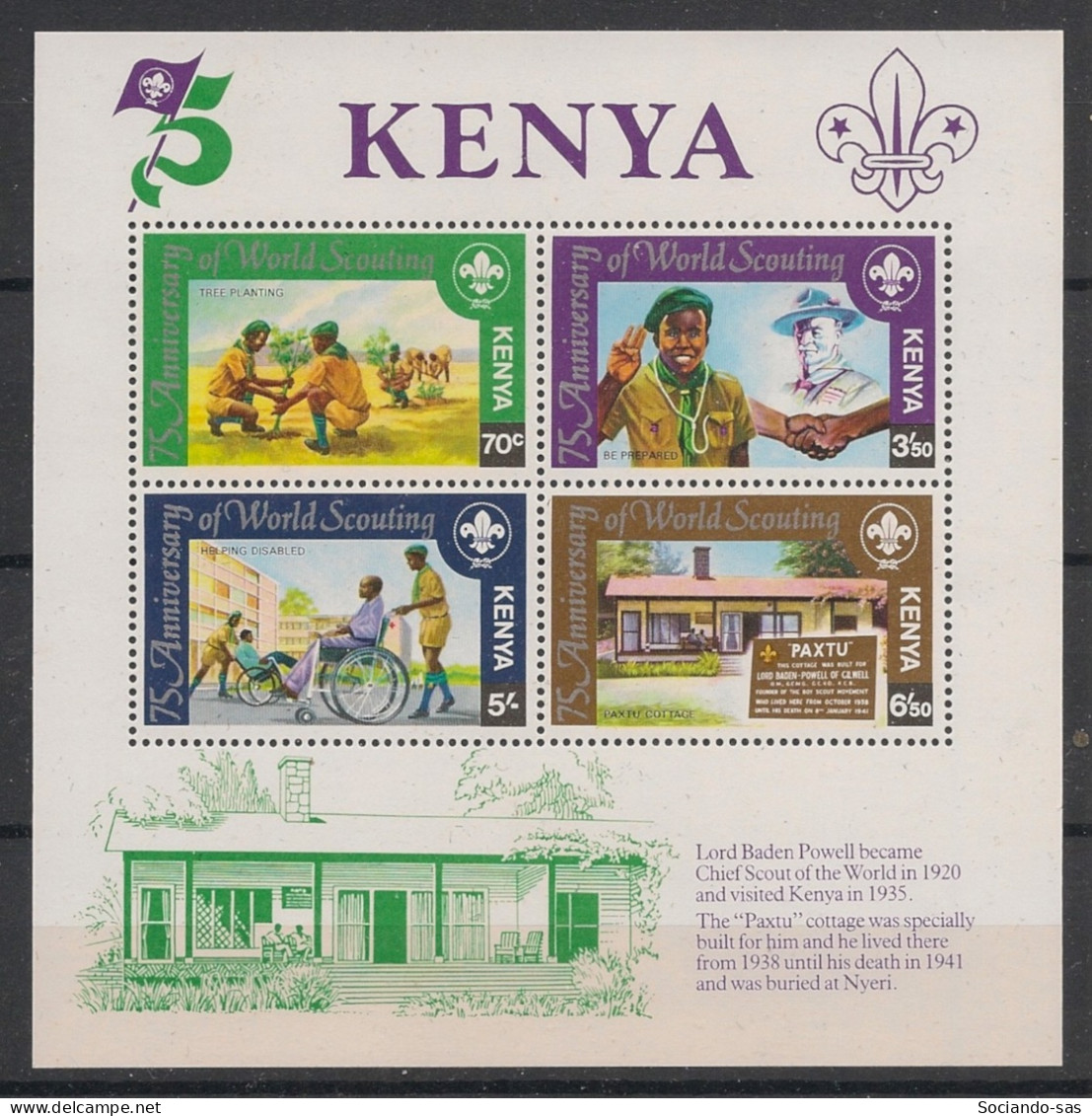 KENYA - 1982 - Bloc-feuillet BF N°YT. 16 - Scoutisme - Neuf Luxe ** / MNH / Postfrisch - Kenia (1963-...)