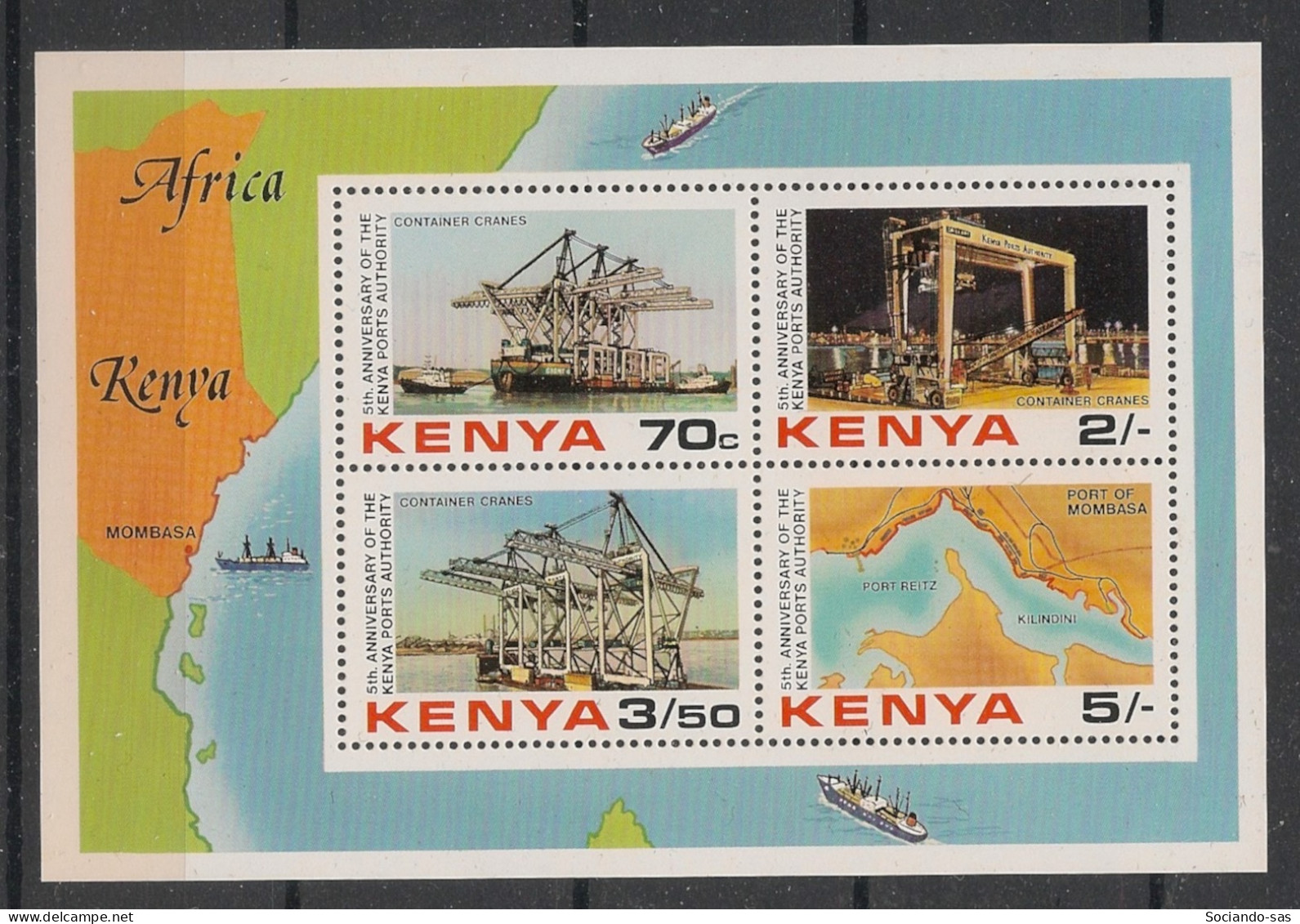 KENYA - 1983 - Bloc-feuillet BF N°YT. 18 - Ports Du Kenya - Neuf Luxe ** / MNH / Postfrisch - Kenya (1963-...)