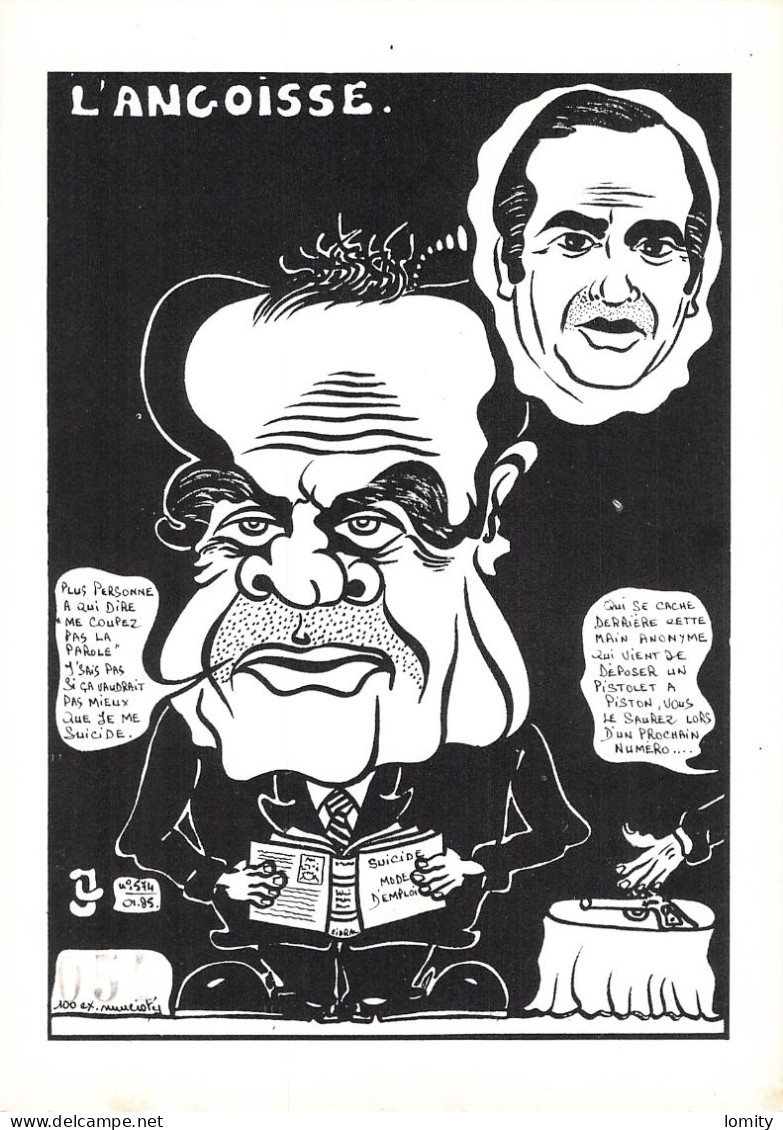 Politique Caricature Georges Marchais L' Angoisse Elkabbach Illustration Lardie Illustrateur - Satirical