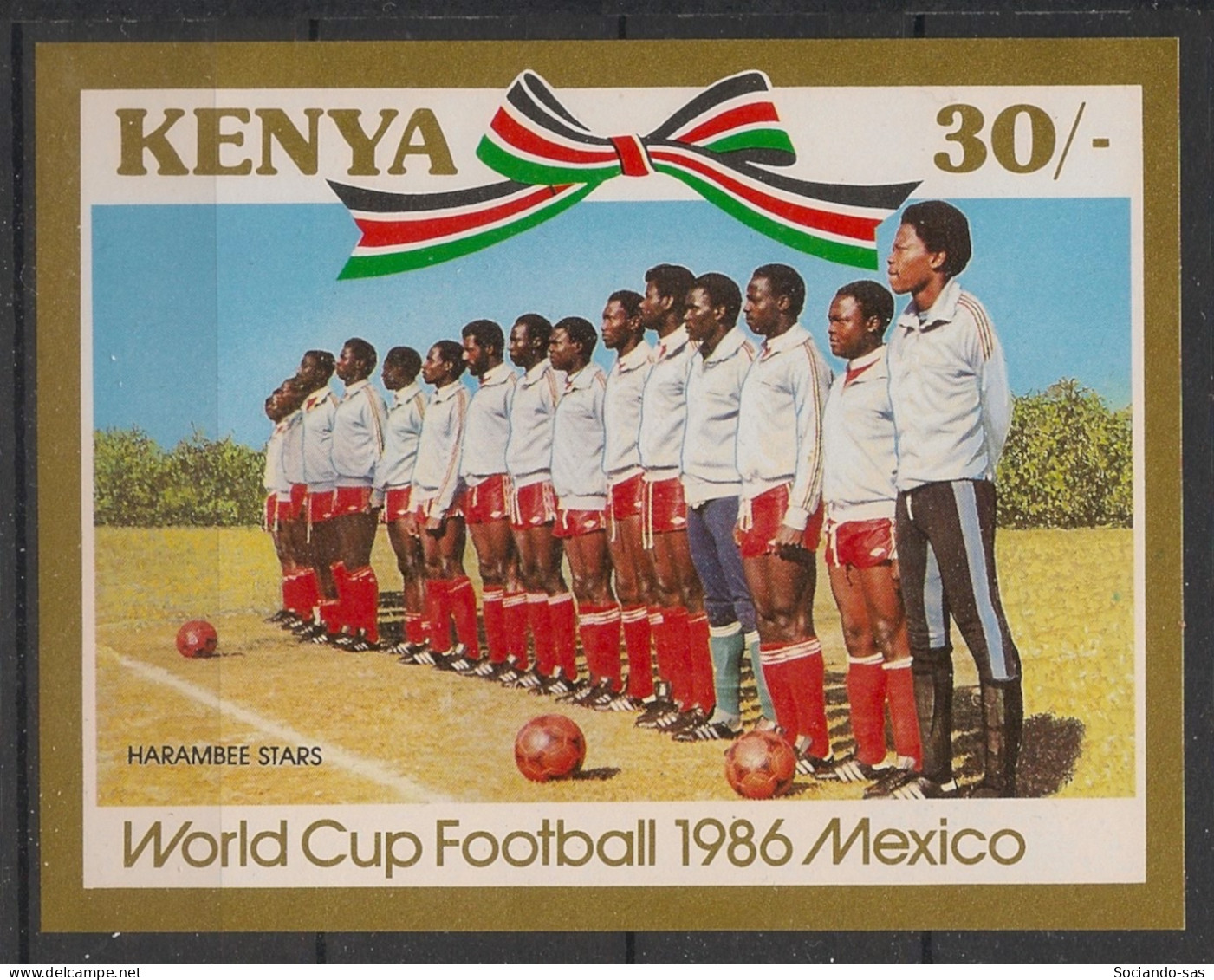 KENYA - 1986 - Bloc-feuillet BF N°YT. 27 - Football - Neuf Luxe ** / MNH / Postfrisch - Kenia (1963-...)
