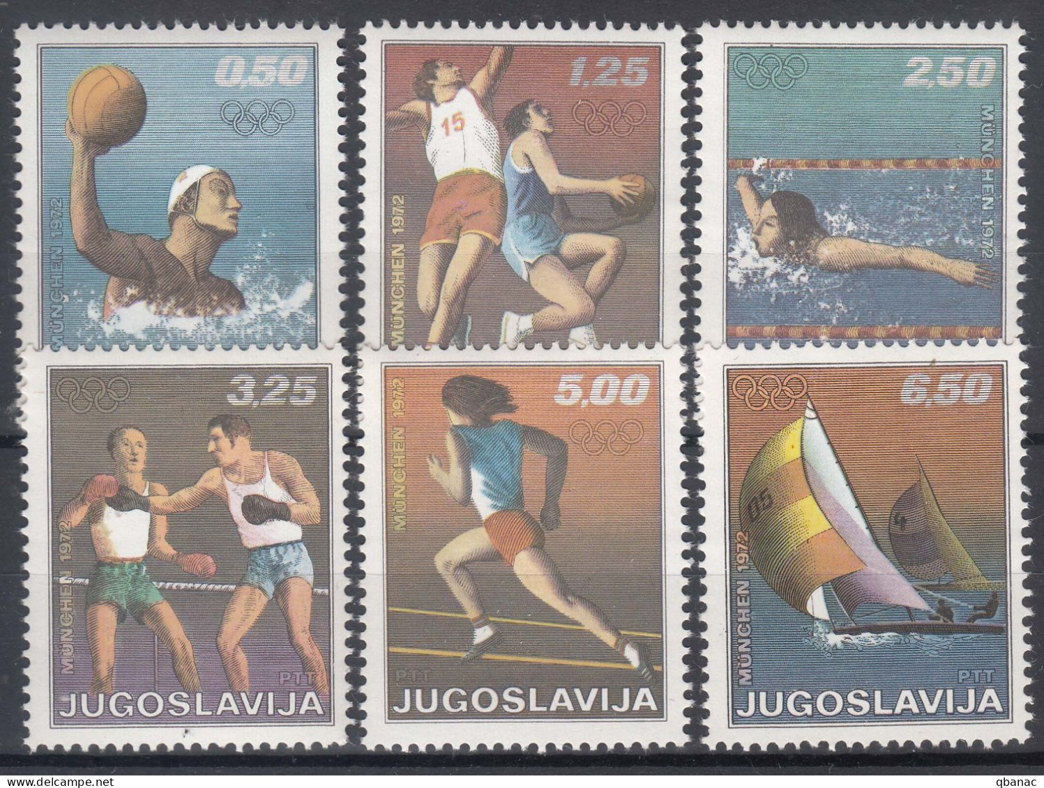 Yugoslavia Republic 1972 Olympic Games Mi#1451-1456 Mint Never Hinged - Unused Stamps