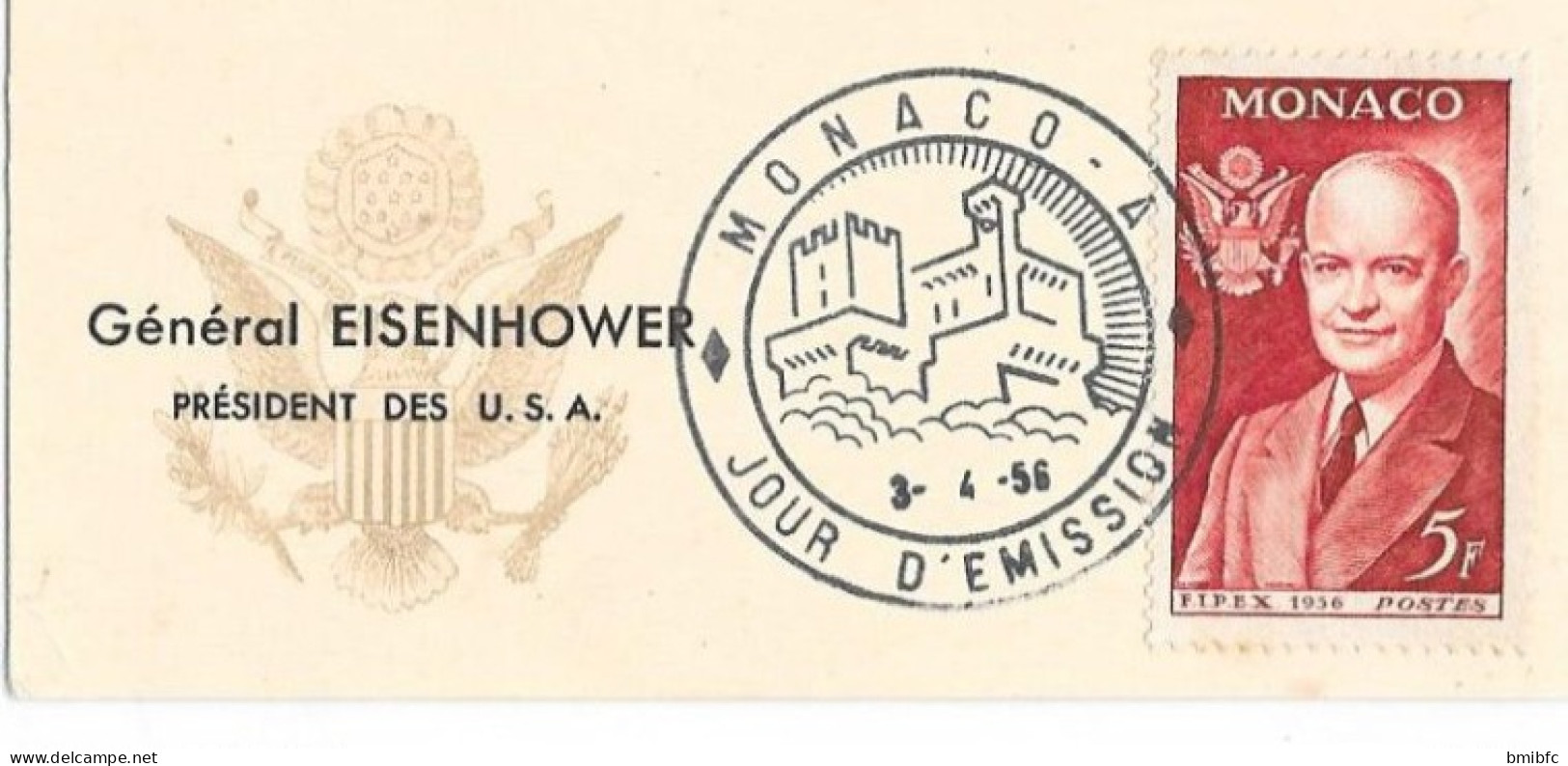 MONACO 1956 Général EISENHOWER Président Des U.S.A. - Briefe U. Dokumente