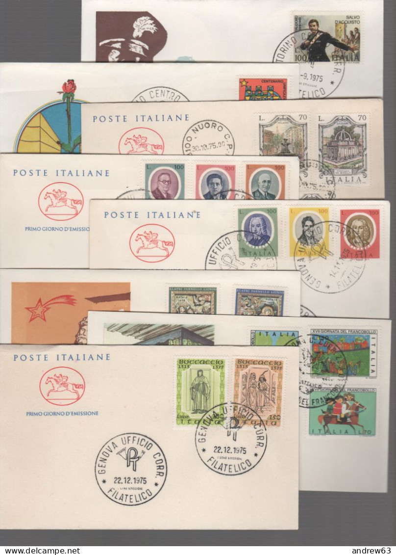 ITALIA - ITALIE - ITALY - REPUBBLICA ITALIANA - 1975 - Annata Completa Su 24 FDC - FDC