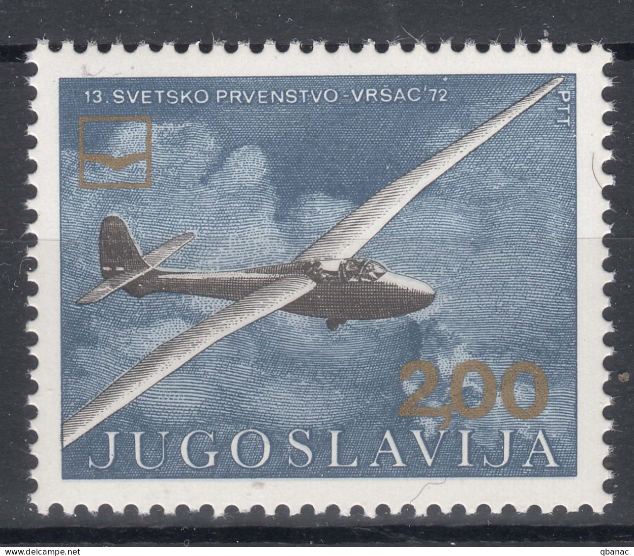 Yugoslavia 1972 Airmail Airplane Mi#1471 Mint Never Hinged - Unused Stamps