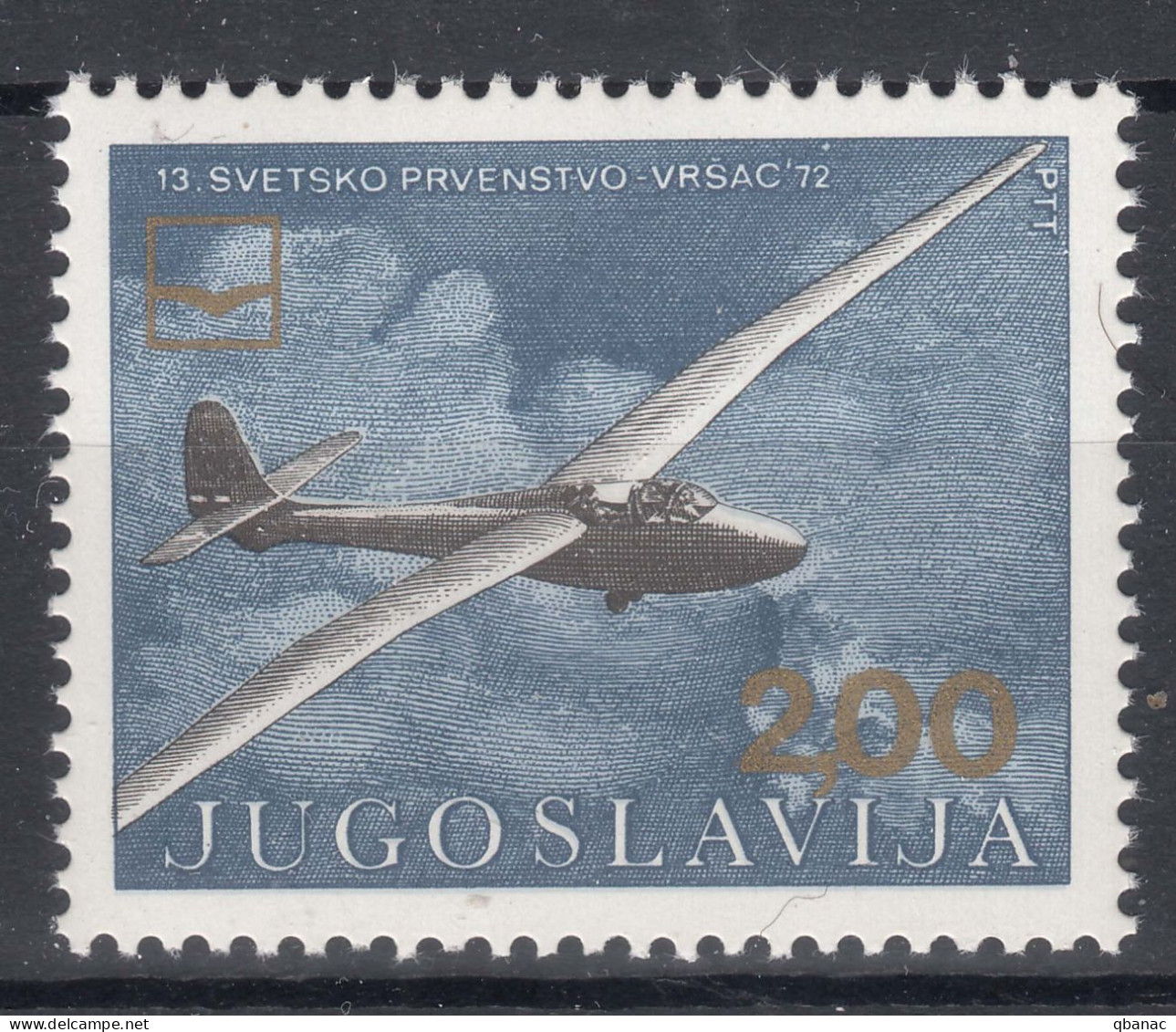 Yugoslavia 1972 Airmail Airplane Mi#1471 Mint Never Hinged - Neufs