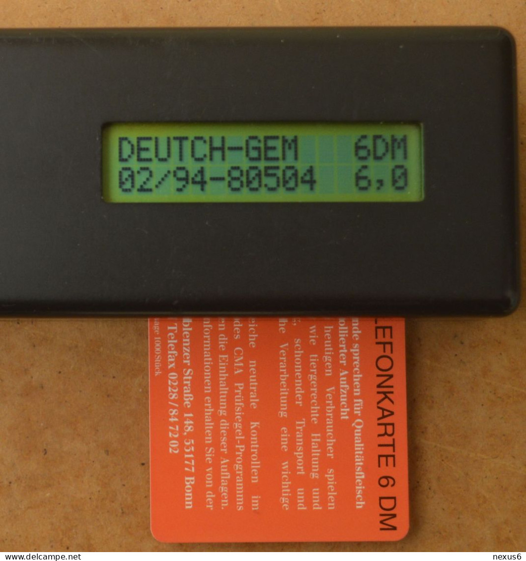 Germany - CMA - Qualitätsfleisch, Cow - O 0163 - 02.1994, 6DM, 1.000ex, Mint - O-Reeksen : Klantenreeksen