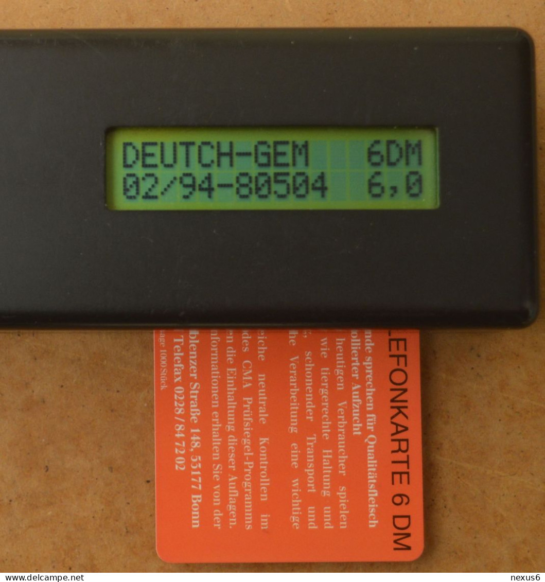 Germany - CMA - Qualitätsfleisch, Cow - O 0163 - 02.1994, 6DM, 1.000ex, Mint - O-Series : Séries Client