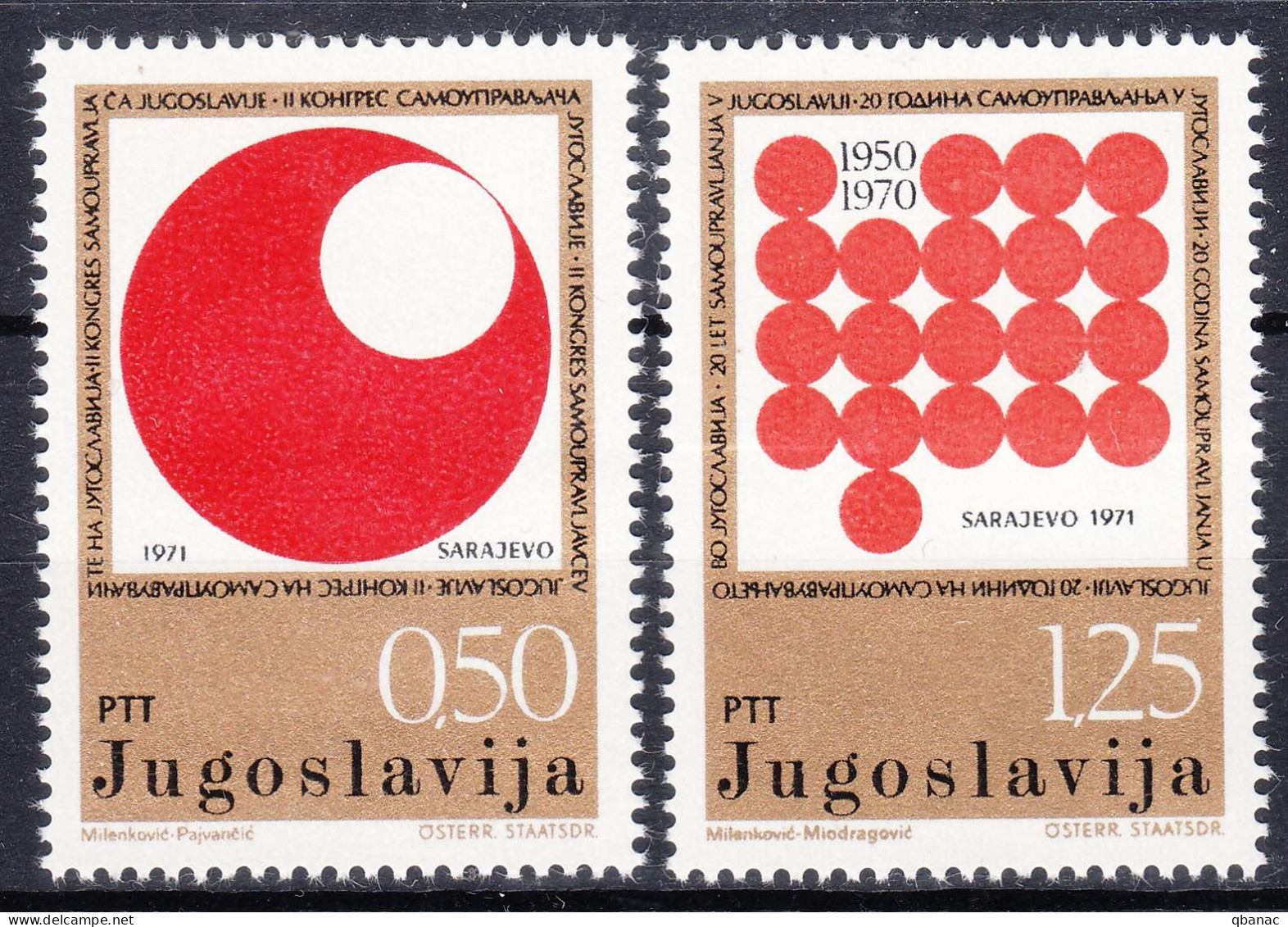 Yugoslavia Republic 1971 Mi#1418-1419 Mint Never Hinged - Unused Stamps