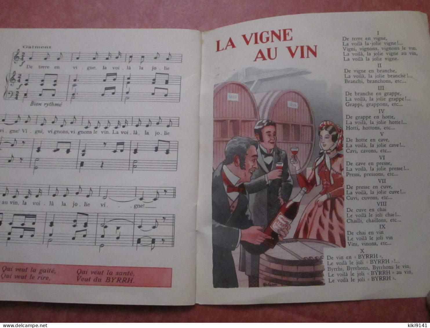 BYRRH - Chantons le Vin - Chansons à boire d'Hier et d'Aujourd'hui (32 pages)