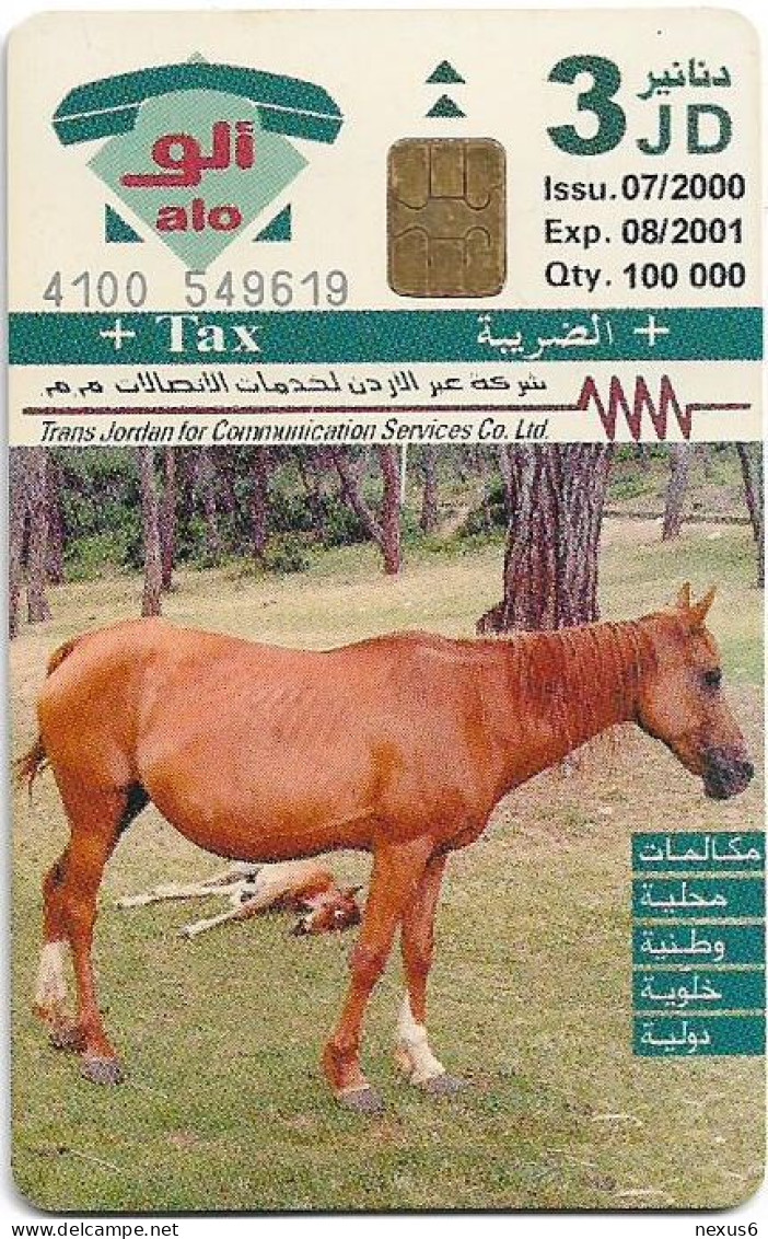 Jordan - Alo - Horse, Grey CN, 07.2000, 3JD, 100.000ex, Used - Giordania