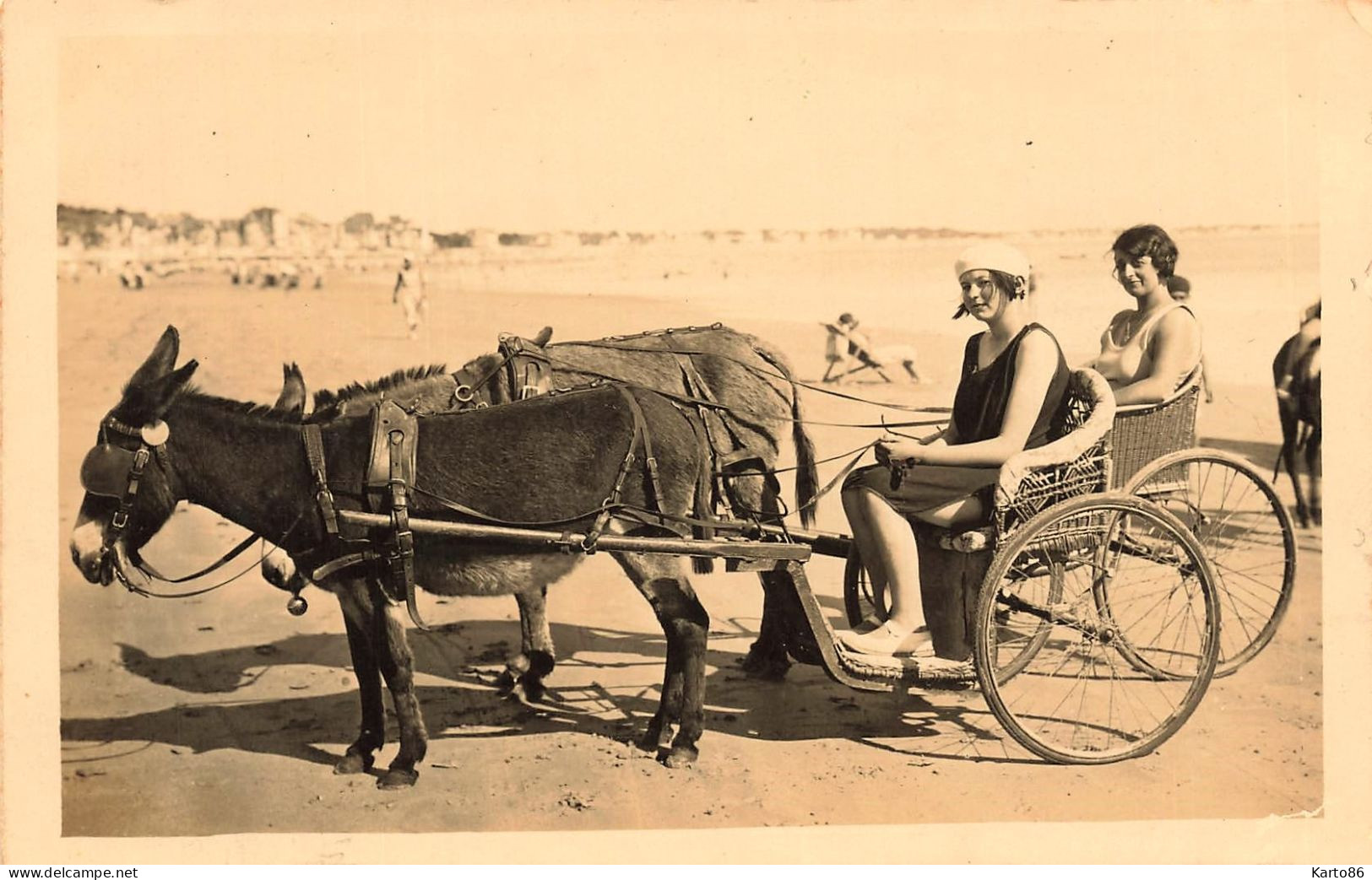 La Baule * Carte Photo * Attelage à âne Sur La Plage * Anes Fonkey * Photographe Labière - La Baule-Escoublac