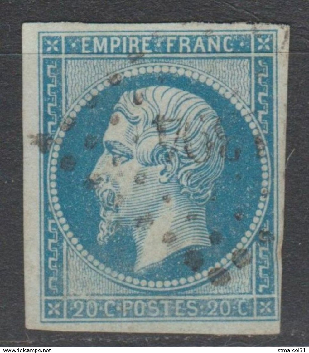 LE BLEU Sur VERT N°14Ba TBE - 1853-1860 Napoleon III