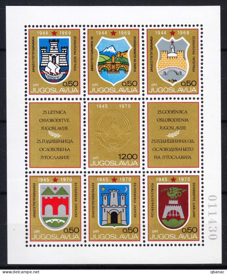 Yugoslavia Republic 1970 Mi#Block 16 Mint Never Hinged - Unused Stamps