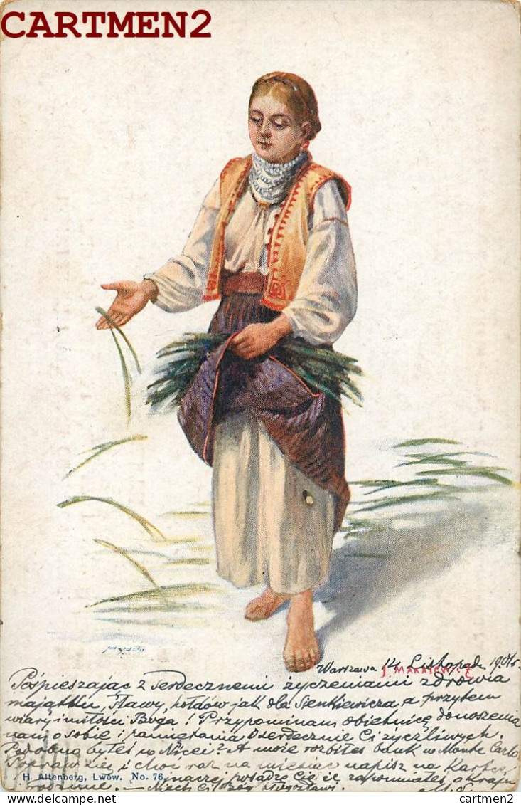 POLAND POLSKA POLOGNE VARSOVIE WARZSAWA LWOW ILLUSTRATOR COSTUME ETHNIC ETHNOLOGIE RUSSIE RUSSIA 1900 - Poland