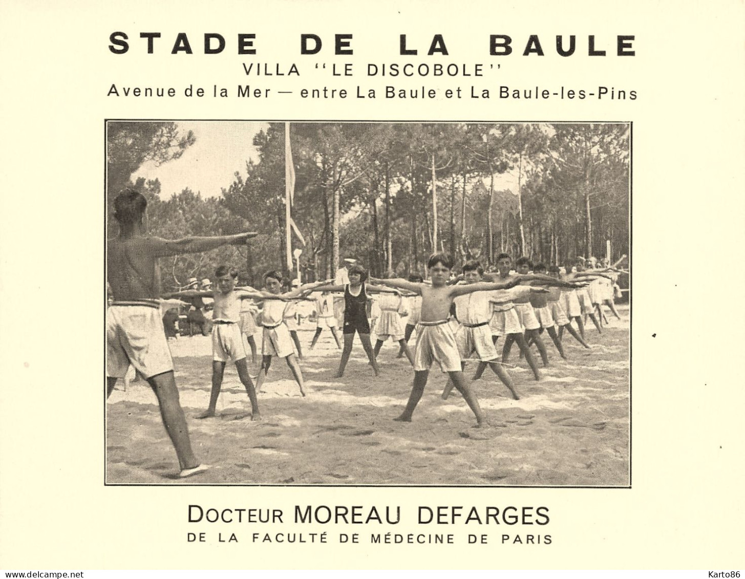 La Baule * Stade Villa " LE DISCOBOLE " Avenue De La Mer * Docteur MOREAU DEFARGES * Culture Physique Enfants - La Baule-Escoublac