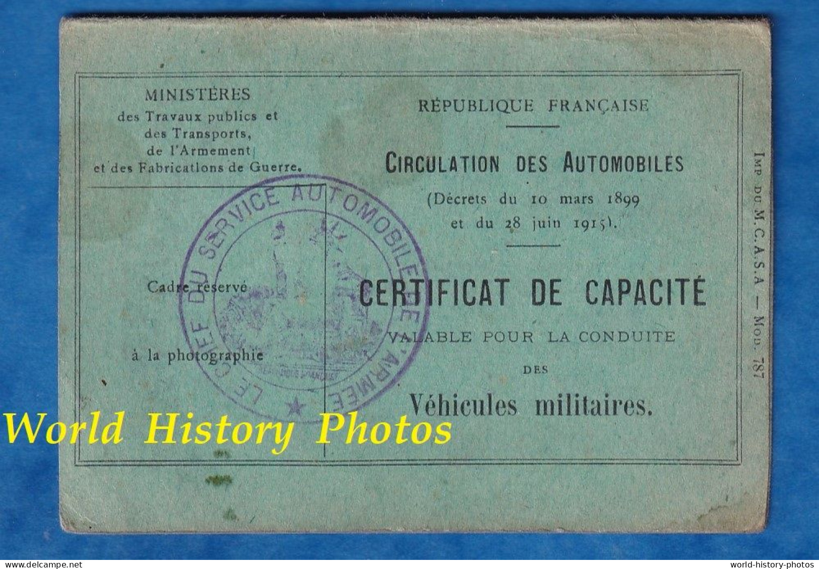 Permis De Conduire Militaire - 1918 - Automobile / Camion - Albert PETIT Né En 1888 à Auxerre - 142e Régiment Artillerie - Documents