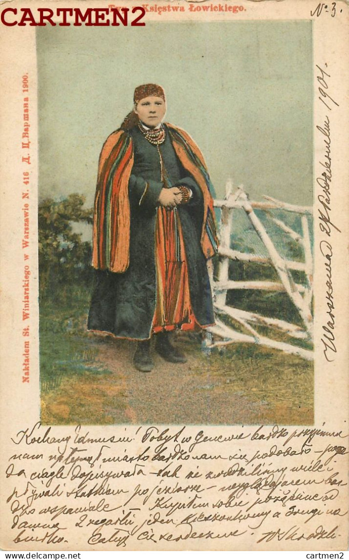 POLAND POLSKA POLOGNE VARSOVIE WARZSAWA NAKLADEM ILLUSTRATOR COSTUME ETHNIC ETHNOLOGIE RUSSIE RUSSIA 1900 - Pologne