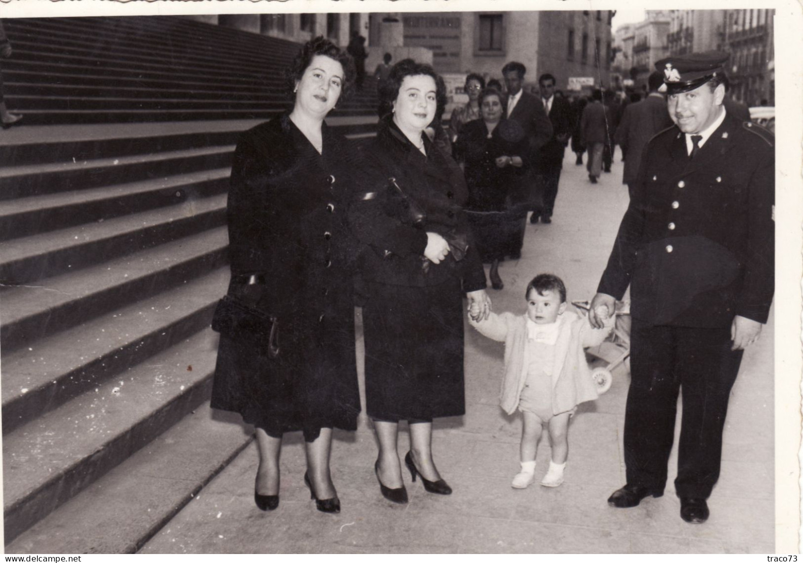 PALERMO  /  Via Roma - Poste Centrali - Famiglia In Posa _ Foto Formato Cartolina 10 X 14,5 Cm - Palermo