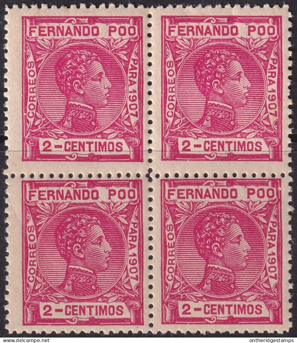 Fernando Po 1907 Sc 153 Ed 153 Block MH* Streaky Gum - Fernando Po
