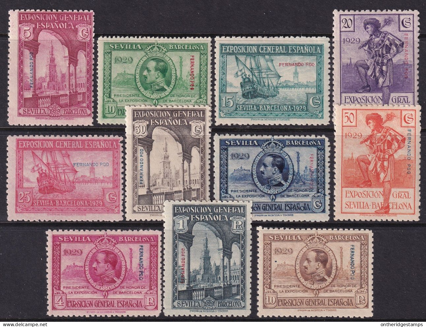 Fernando Po 1929 Sc 170-80 Ed 168-78 Set MLH* - Fernando Po