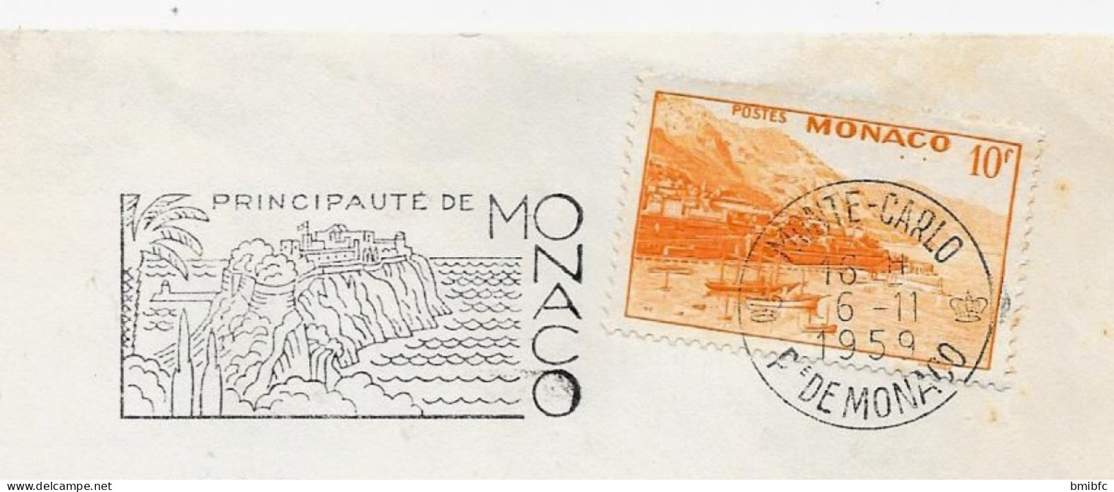 PRINCIPAUTÉ De MONACO 1959  Sur Lettre - Lettres & Documents