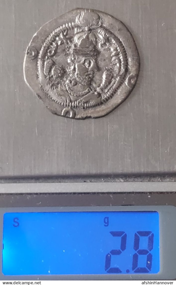 SASANIAN KINGS. Khosrau II. 591-628 AD. AR Silver Drachm Year 26 Mint LD - Oriental