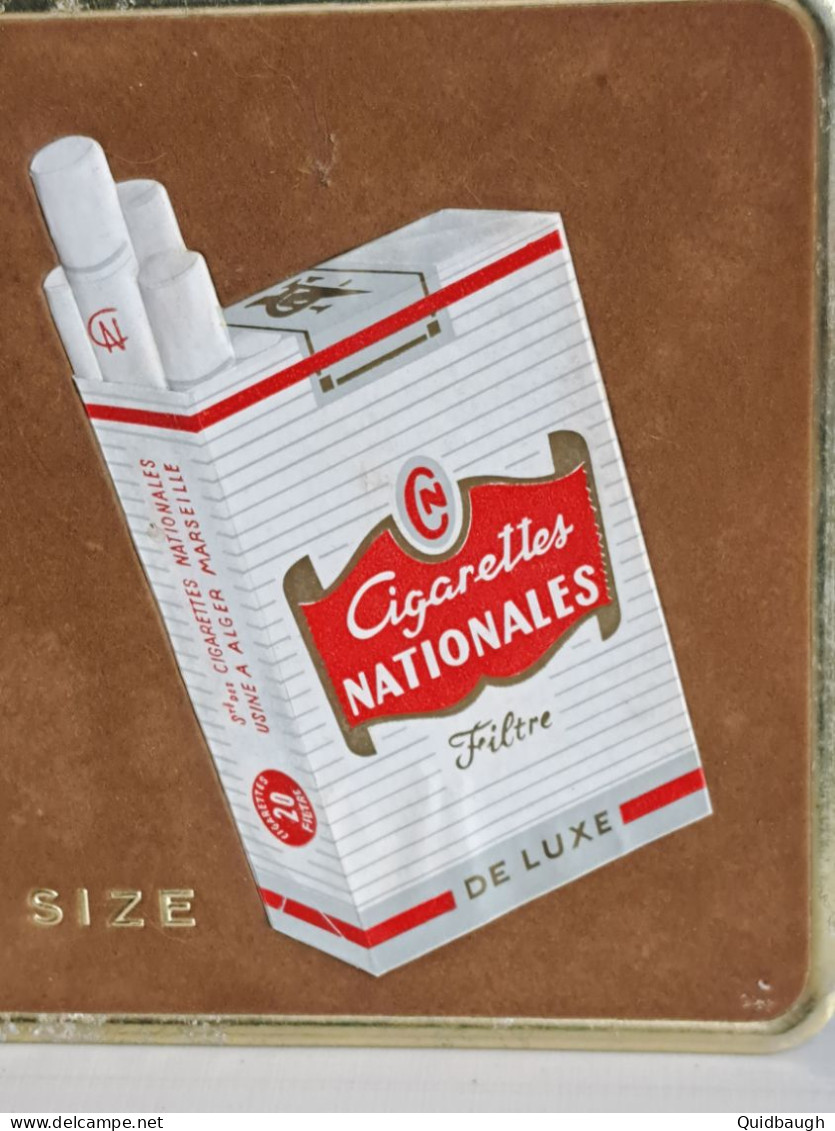 Ancienne Publicité Cartonné Velours Cigarettes Nationales - Werbeartikel