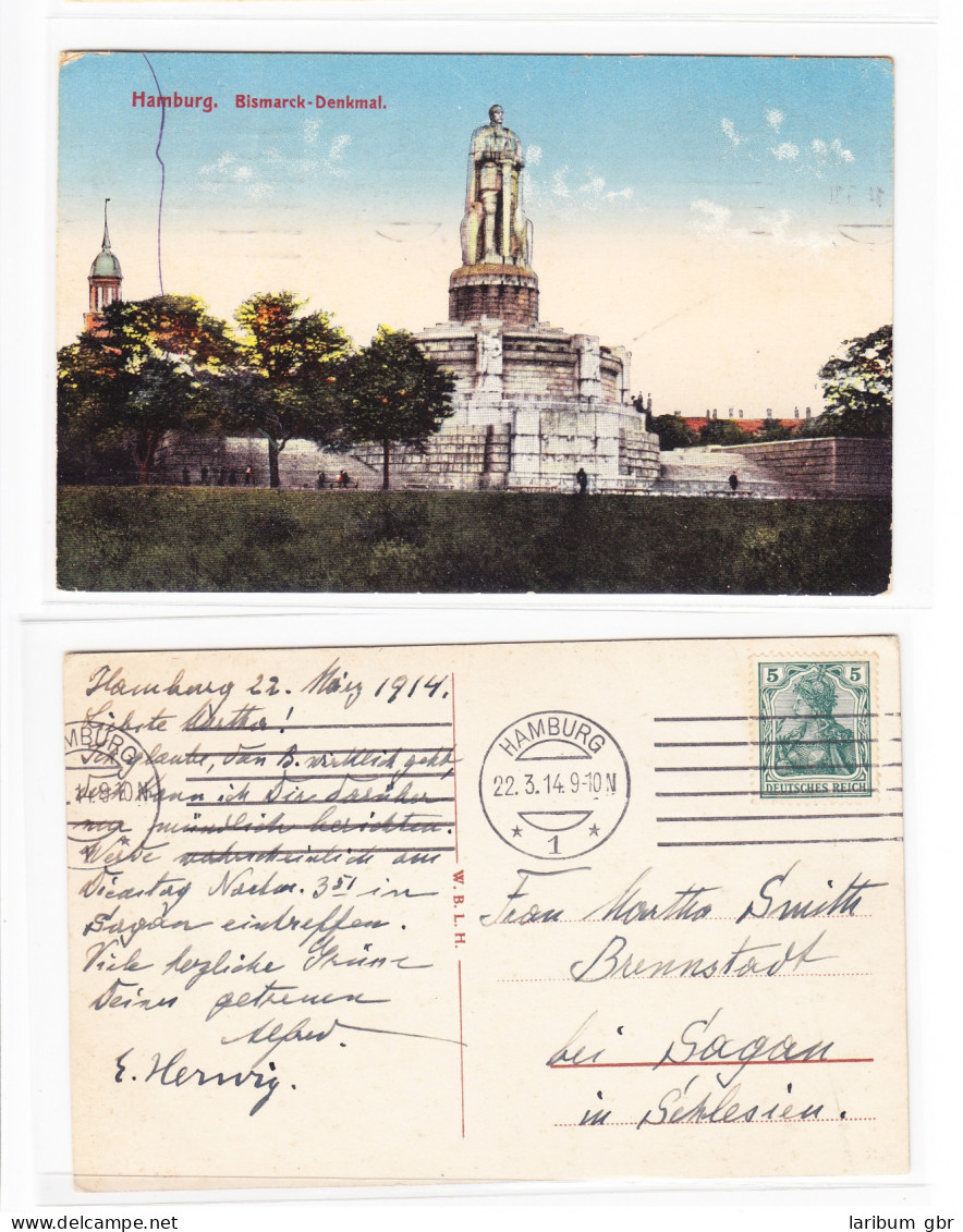 AK Hamburg Bismarck-Denkmal 1914 Gebraucht #PA032 - Other & Unclassified