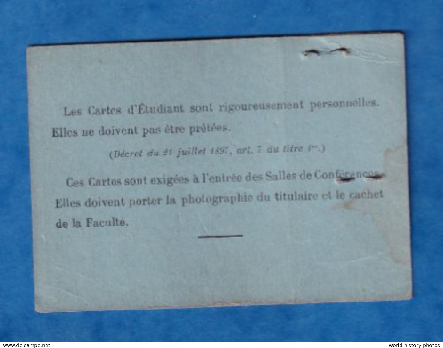 Carte D' étudiant Avec Photo - Faculé Des Lettres , PARIS , 1937 - A. Boillet  Lycée Félix Faure De Bauvais - Université - Membership Cards