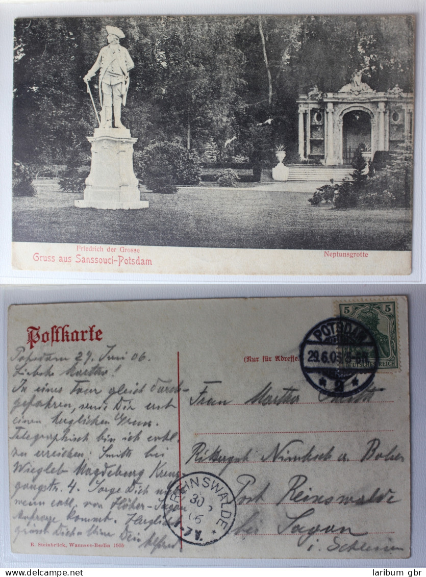 AK Potsdam Sanssouci Neptunsgrotte 1906 Fotografie Gebraucht #PA373 - Andere & Zonder Classificatie