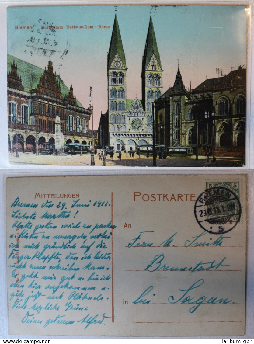 AK Bremen Marktplatz Rathaus Dom Börse 1913 Gebraucht #PA497 - Autres & Non Classés