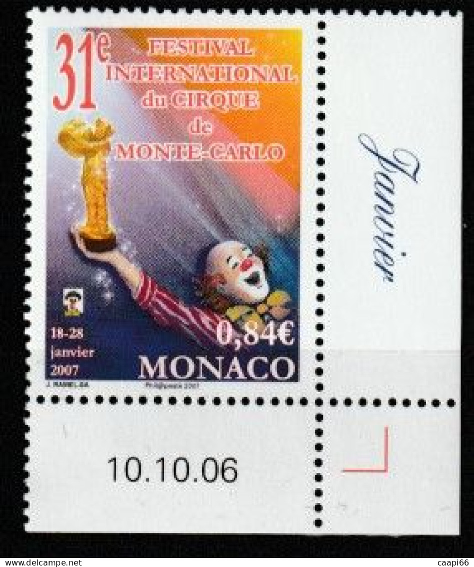 Monaco - YT N° 2566 Et 2567 ** - Neuf  - 2006 - Festival Du Cirque - Neufs