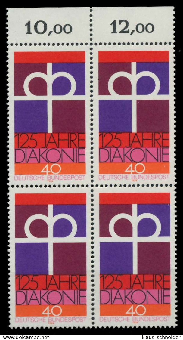 BRD 1974 Nr 810 Postfrisch VIERERBLOCK ORA X85041A - Unused Stamps